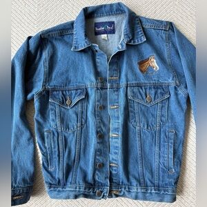 Vintage Paradise Point Denim Jacket Relaxed Fit with Horse Embroidery sz S